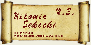 Milomir Sekicki vizit kartica